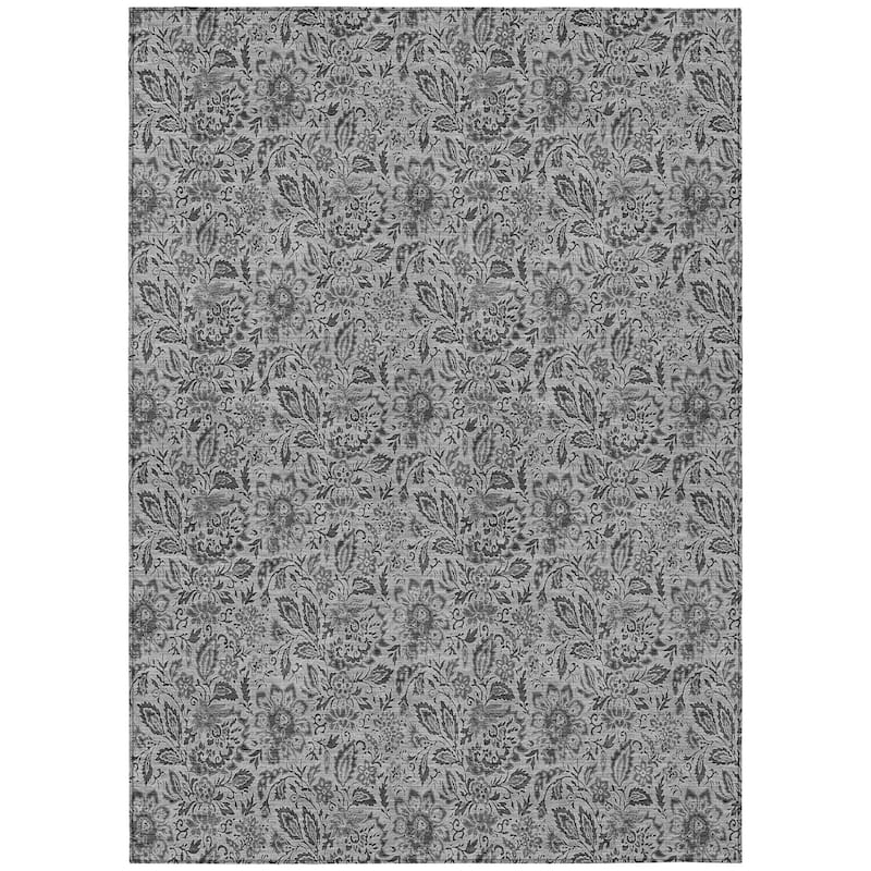 HomeRoots Floral Transitional Rectangle Outdoor Rug