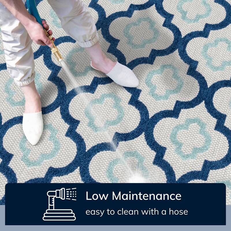Well Woven Dorado Illuminate Indoor Outdoor Trellis High-Low Area Rug