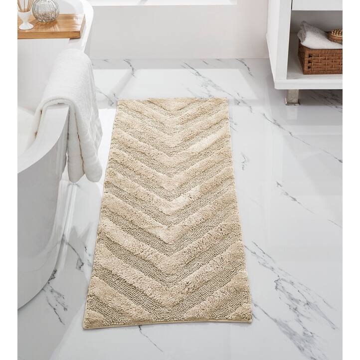 Better Trends Bathroom Rug 100% Cotton Tufted Water Absorbent Bath Rug for Shower, Sink Bath Mats Machine Wash Hugo Collection