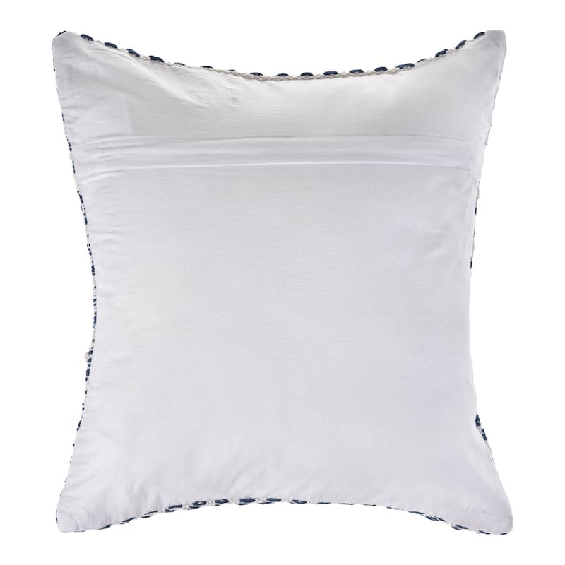 HomeRoots 18" X 18" Blue And White 100% Cotton Chevron Zippered Pillow