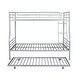 preview thumbnail 26 of 46, Industrial Modern Full XL over Queen Metal Bunk Bed with Trundle, Save Space or Split Into 2 Beds, Crafted For Safety, Black