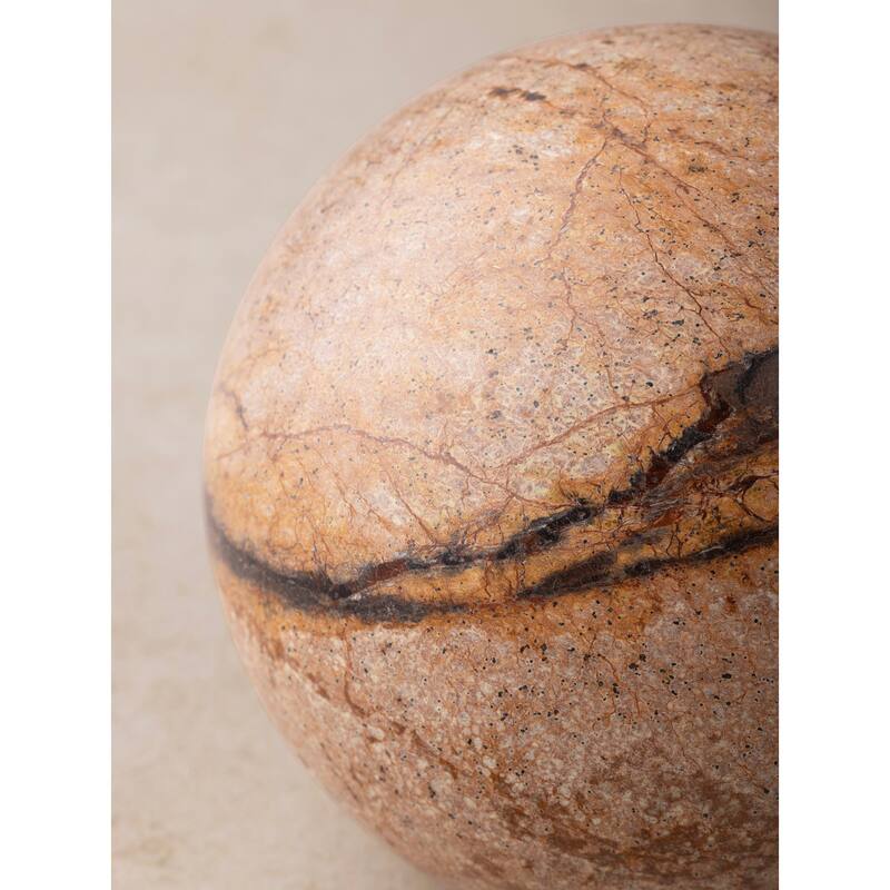 Forest Brown Marble Sphere Object - 4"
