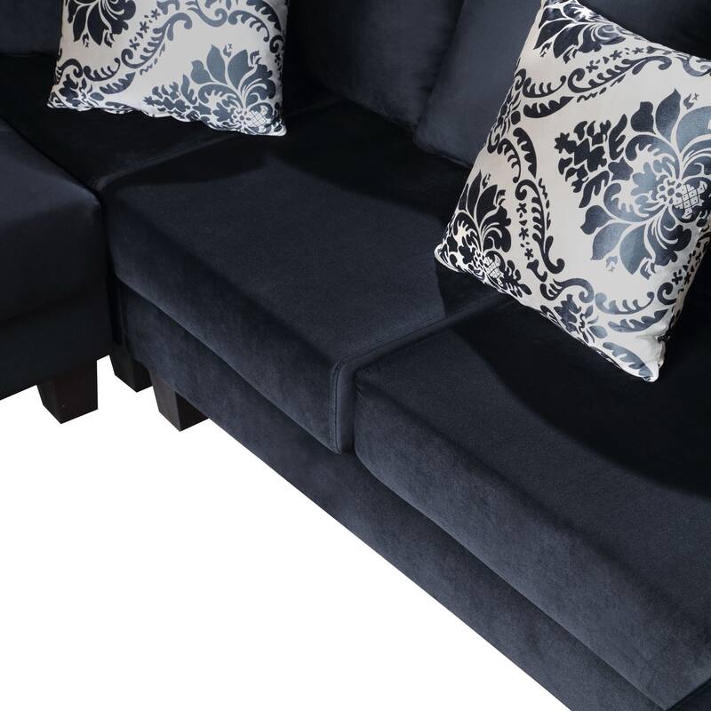 U Shape Modular Sectional Sofa, Velvet Corner Sectional Couch