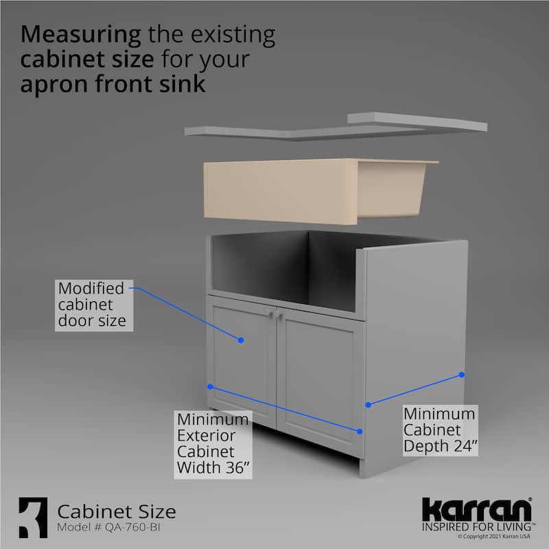 Karran Farmhouse/Apron-Front Quartz Double Bowl Kitchen Sink Kit