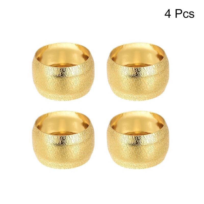 Napkin Rings, 4pcs 40mm Inner Diameter Alloy Napkin Buckles, Gold Tone