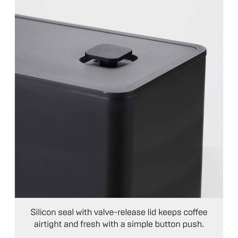 Yamazaki Home Vacuum-Sealing Coffee Storage, Polypropylene - L 3.62 x W 7.24 x H 6.06 inches