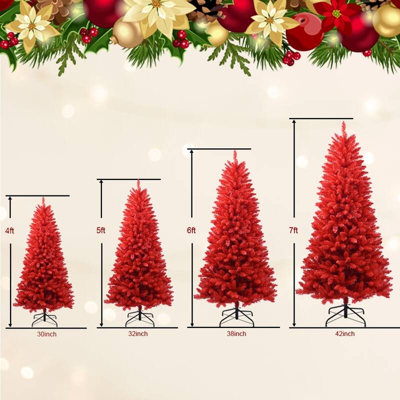 7ft Natural Quality PVC Automatic Christmas Tree Fireproof, Festive Red Bed Bath & Beyond