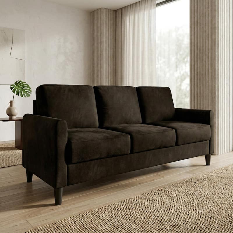 Clayfell Goliad Velvet Arm Sofa with Pocket Spring, Soft Cushions, Clean Lines Design