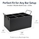 preview thumbnail 13 of 30, American Art Decor The Bourbon Bar Wood Crate Bottle Holder with Metal Handles - 7" H x 14" L x 8" D