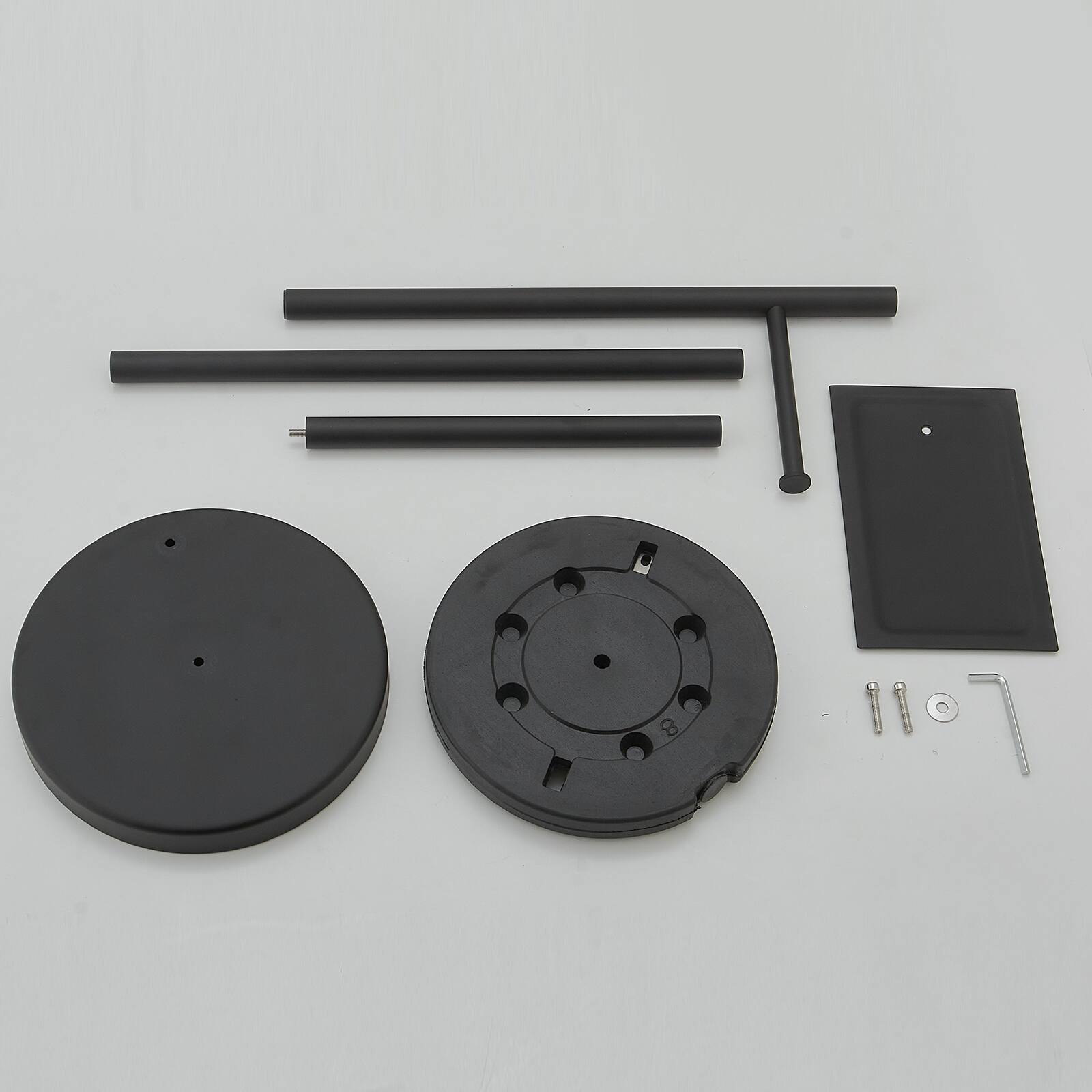 Round Free Standing Toilet Paper Holder with Top Storage Shelf Bed