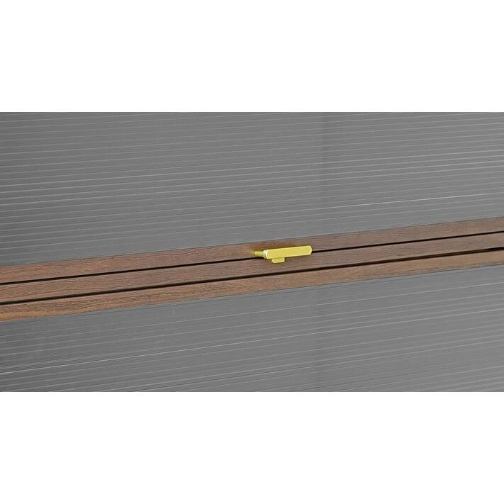 44" Walnut Finish Steel Storage Cabinet - 3-Tier Flip Door Organizer