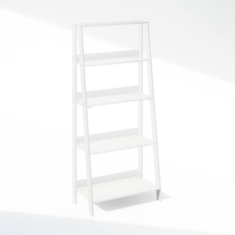 53.54 in. Tall White Wood 5-Shelf Bookcase