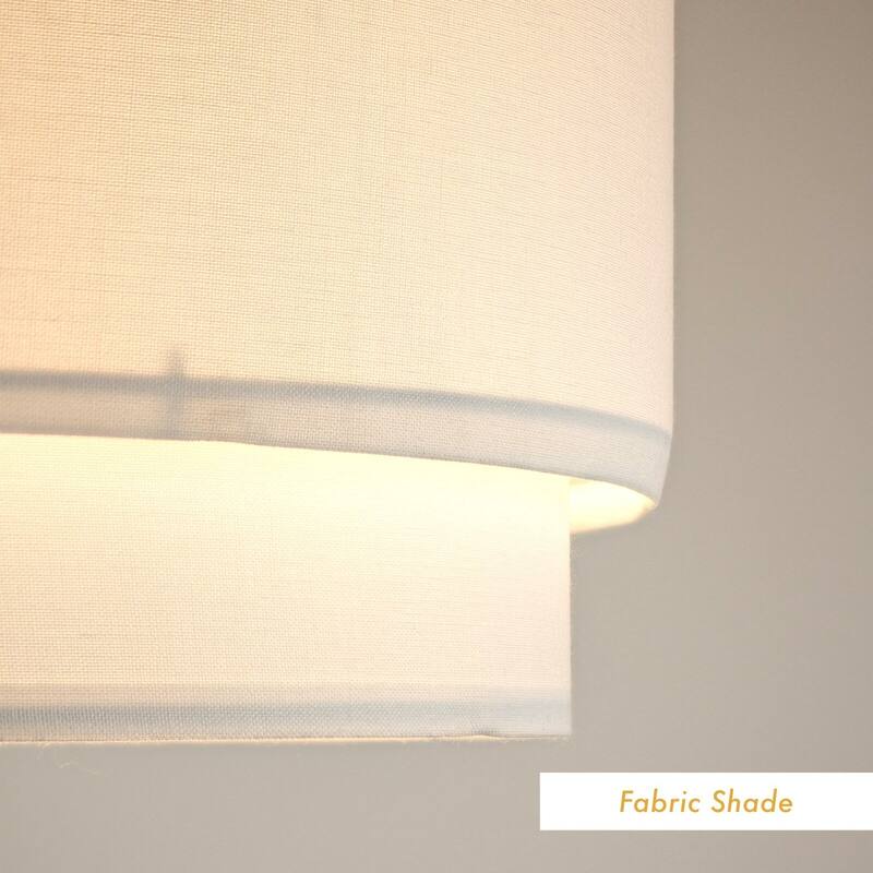 Q-Max Modern 81" Tall Standing Adjustable Arched Floor Lamp with Double Drum Shade and Marble Base