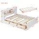 preview thumbnail 9 of 14, Full Size Bed with Trundle, USB Ports & Storage - Sleek White Finish