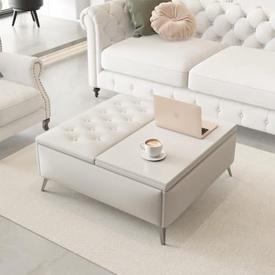Farmhouse Style Fabric Solid Wood Storage Bench with Flip Top