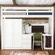 preview thumbnail 2 of 22, Twin Size Loft Bed with Integrated Wardrobe, Desk, and Storage Drawers, Space-Saving White Design