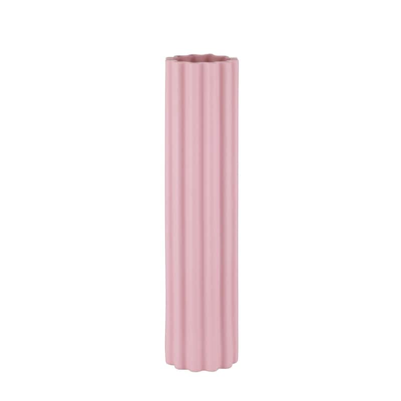 Modern Handmade Pink Ceramic Tall Floor Vase