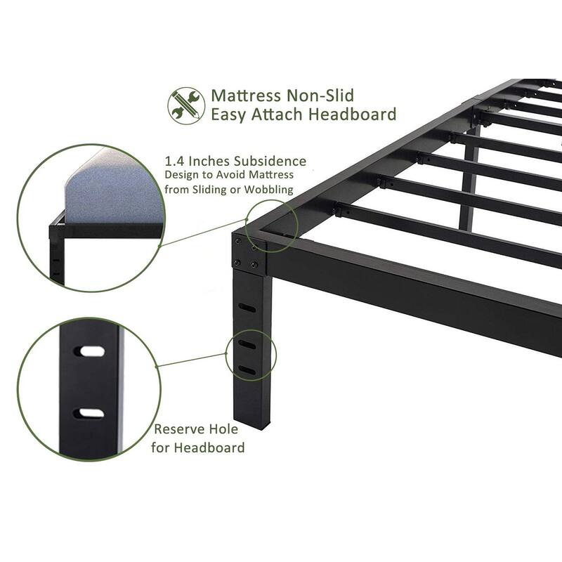 18 Inch Maximum Storage Bed Frame/Reinforced Platform /3500lbs Heavy