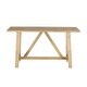 preview thumbnail 3 of 6, Light Brown Wood Living Room Console Table with Flared Legs and Crossed Beams