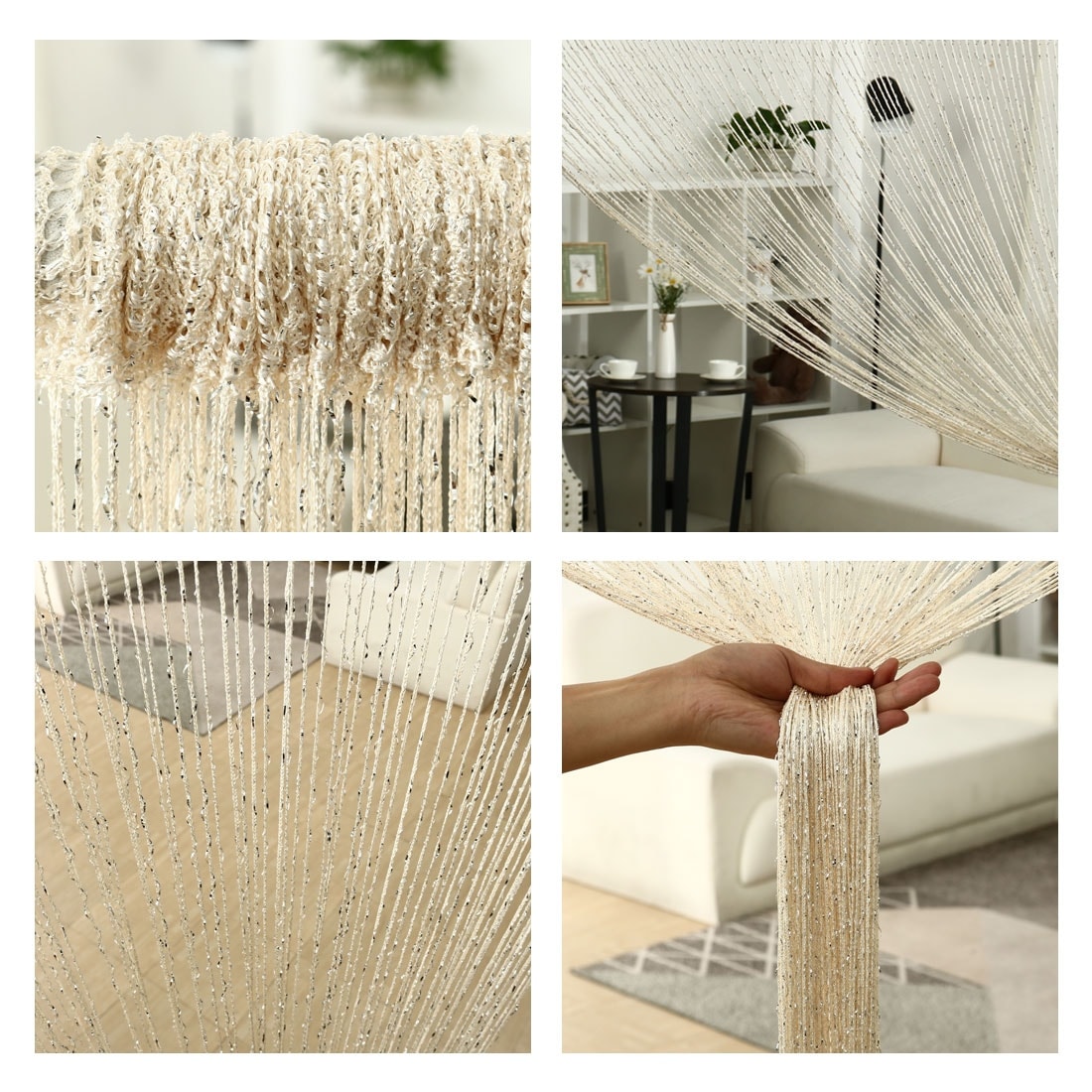 String Fringe Curtains & Columns, 6' to 20' Long