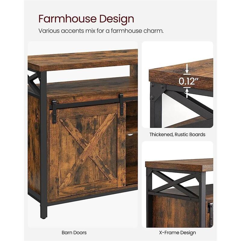 Black Wood Storage TV Stand for 65 Inch TV with Cabinets and Shelves - 57.9”L x 15.7”W x 29.9”H