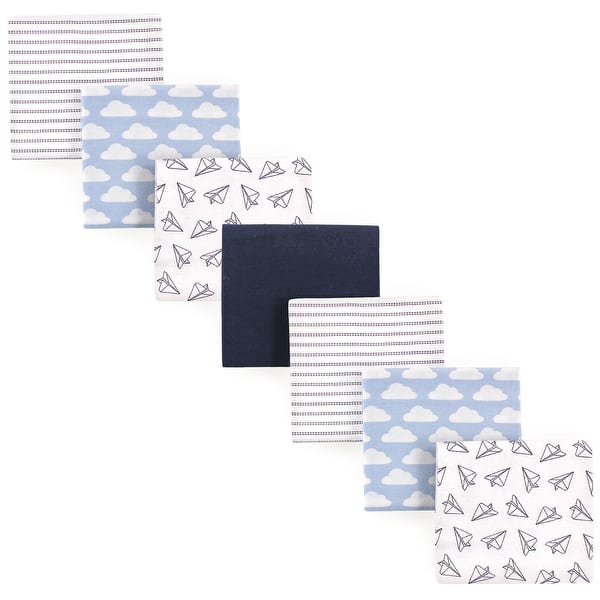 slide 1 of 1, Hudson Baby Infant Boy Cotton Flannel Receiving Blankets Bundle, Paper Airplane, One Size - Paper Airplane - One Size One Size - Paper Airplane