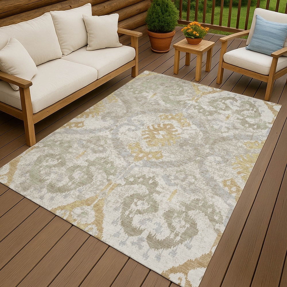 Machine Washable Indoor/ Outdoor Global Empire Chantille Rug
