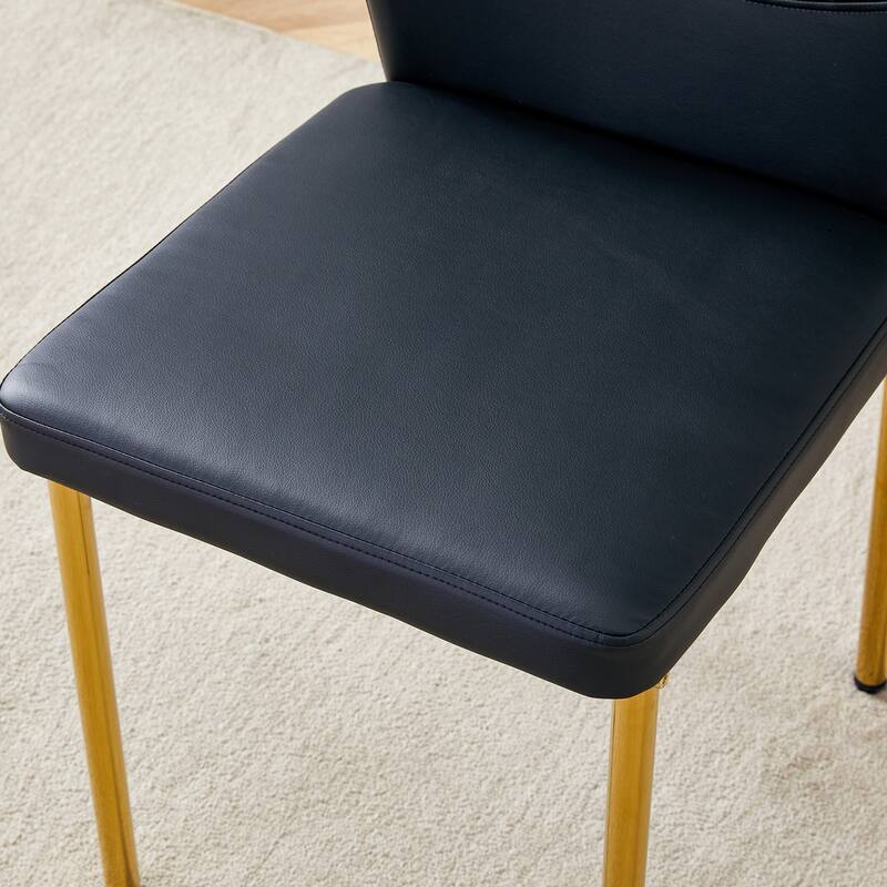 Set of 4 Vertical Stripe Design Dining Chair with Metal Leg Armless Chair Accent Chair Armless Chair for Dining Room