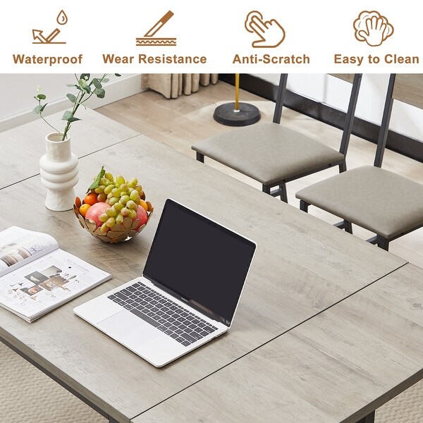 Modern Industrial 63.2'' Extendable Dining Table w/Drop Leaf