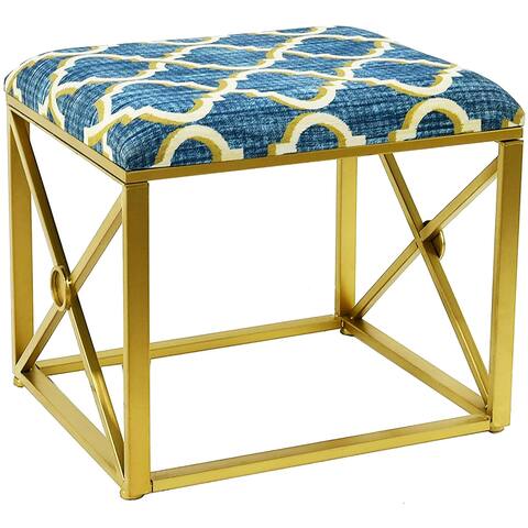 Modern Fabric Upholstered Ottoman with Foam Padding, 22" Wide