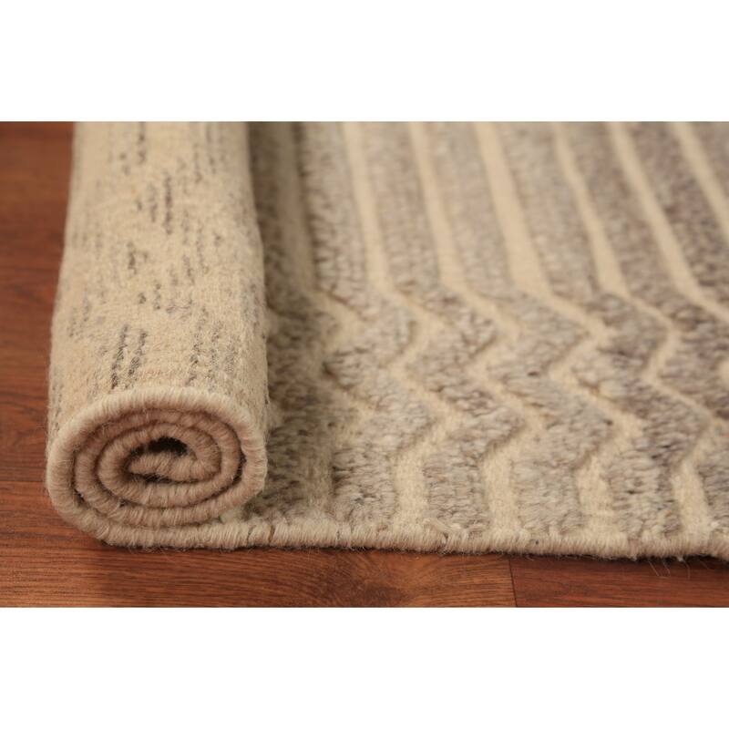 Stripe Moroccan Indian Rug Hand-Knotted Wool Carpet - 2'0"x 3'0"