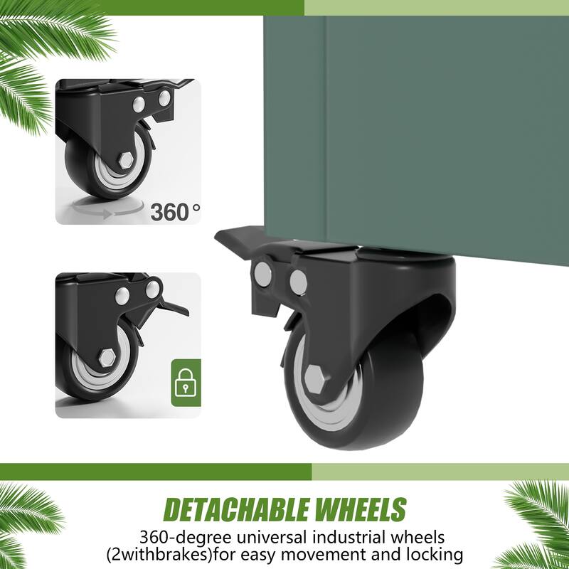 Raised Garden Bed Planter with Trellis Movable Planter Box with Lockable Wheels