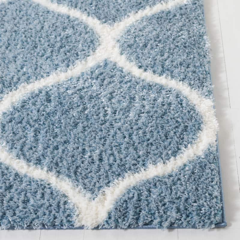 SAFAVIEH, Tahoe Shag Lisl Trellis 1.2-inch Thick Rug - 2' x 9' Runner