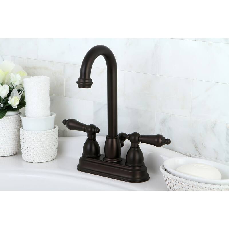Kingston Brass Restoration Centerset Bathroom Faucet with Pop-Up Drain