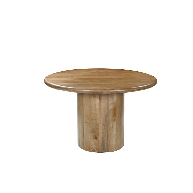 Ava 48" Round Solid Wood Dining Table - Light Brown