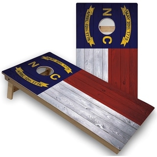 Solid Wood Cornhole Boards - North Carolina Flag Design