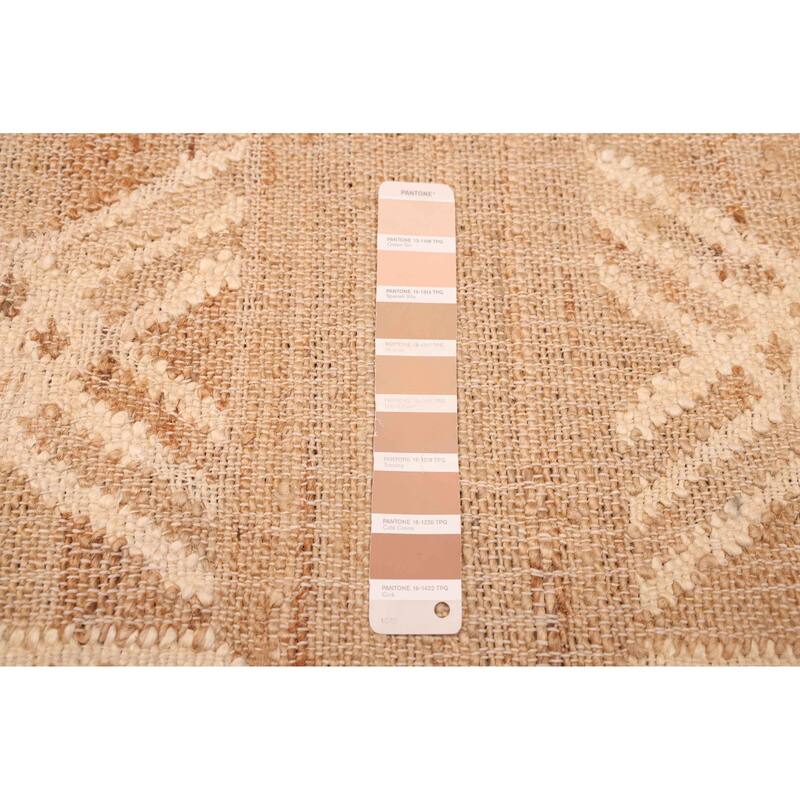 ECARPETGALLERY Flat-Weave Palas Denizli Tan Jute Kilim - 5'7 x 7'6