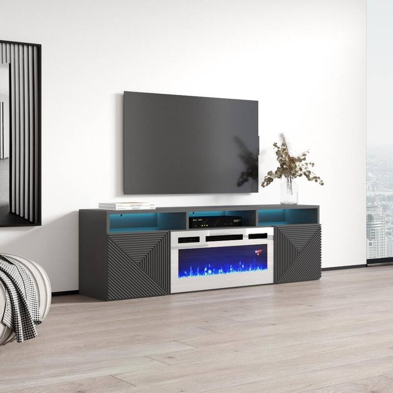 Giza WH-EF Wall Mounted Electric Fireplace Modern 63" TV Stand