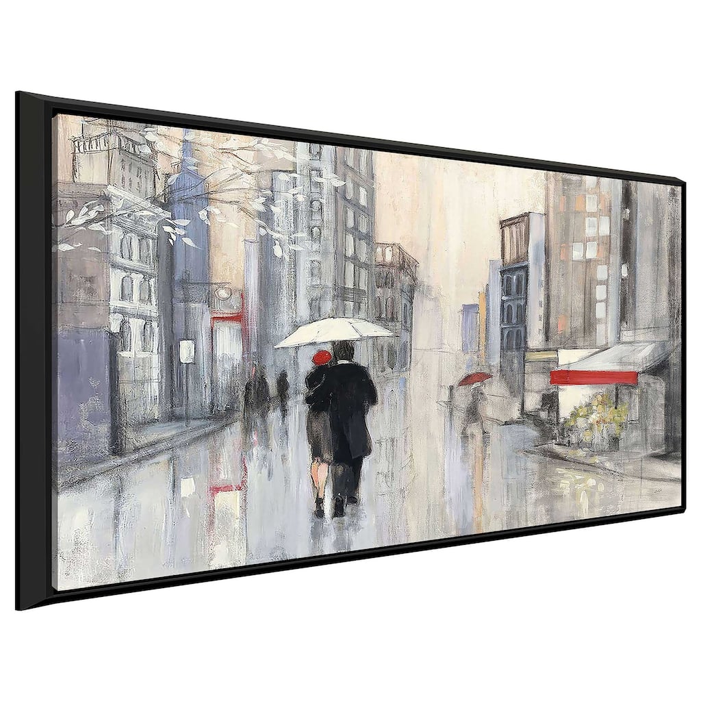 "Spring Rain New York Crop" Print on Floating Canvas