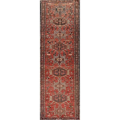 Vegetable Dye Gharajeh Persian Vintage Runner Rug Handmade Wool Carpet - 2'3"x 10'3"