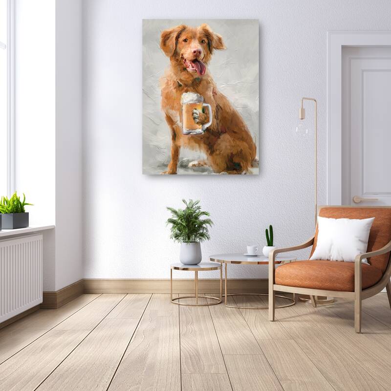 Happy Hour Canine By Studio Arts Canvas Art Print