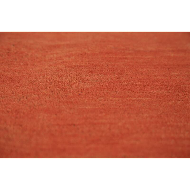 Modern Orange Gabbeh Oriental Rug Handmade Wool Carpet - 4'10" x 6'0"