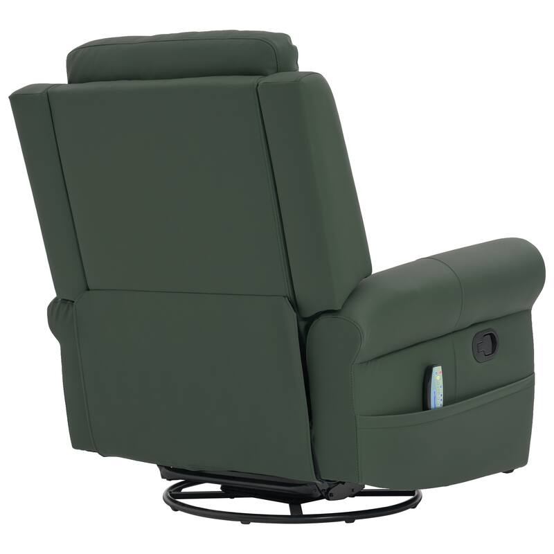 Christopher Knight Home - Nursery Recliner Modern PU Swivel Rocker Recliner Chair with Heating and Dual Reclining Positions