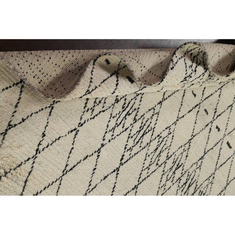 Trellis Moroccan Oriental Wool Area Rug Hand-knotted Home Decor Carpet - 8'0" x 10'5"