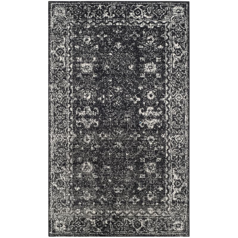 SAFAVIEH, Evoke Karola Vintage Boho Rug - 2'2" x 5' - Charcoal/Ivory
