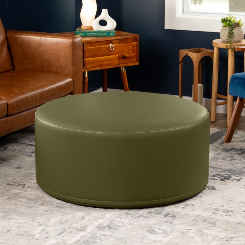 Jaxx Candler Round Couch Ottoman Large Coffee Table & Foot Rest