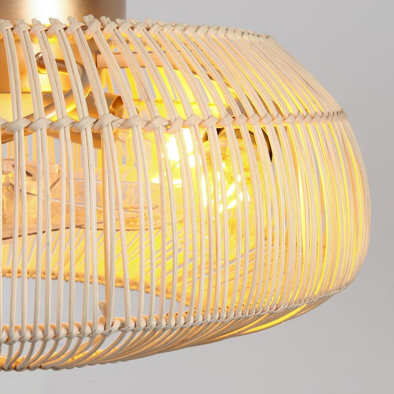 20" 4-Light Farmhouse Flush Mount Ceiling Fan with Light