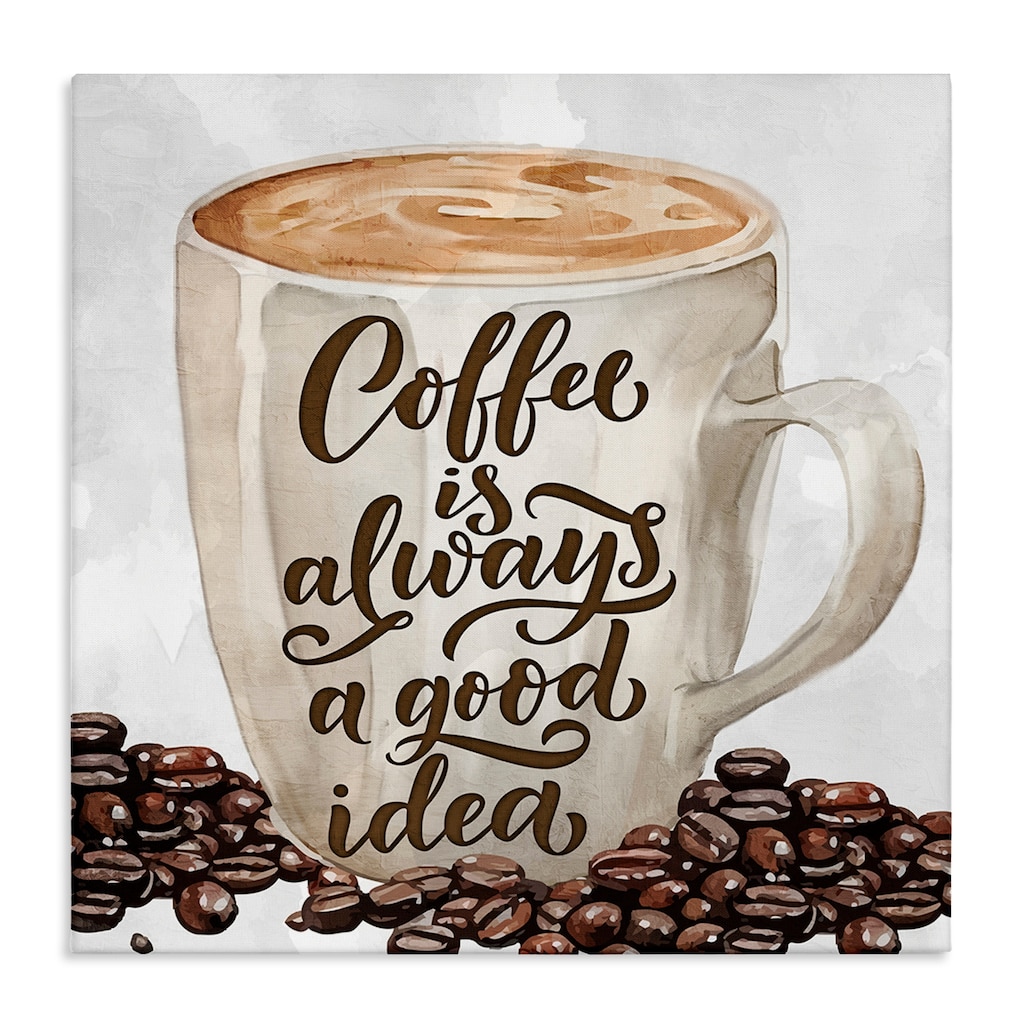 Stupell Coffee Phrase Classic Mug Canvas Wall Art Design By Kim Allen