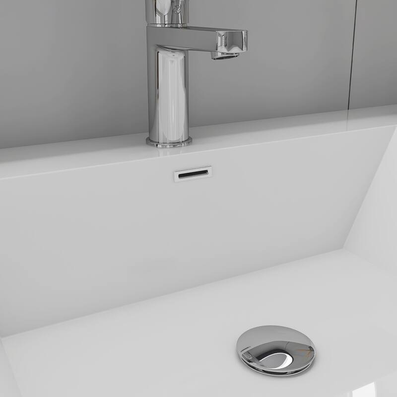 Floating Bathroom Vanity Integrated White Resin Sink