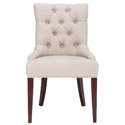 SAFAVIEH Adrianna Putty Grey Dining Chair - 22" W x 24" D x 36" H - 22"W x 24"D x 36"H